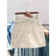 thumbnail image 3 of Minifalda vaquera vintage de moda blanca adelgazante de cintura alta de verano 2024 para mujer, 3 of 4