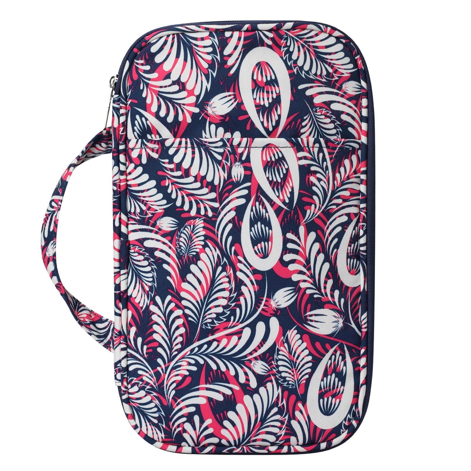 S SERENABLE Knitting Needle Case, Crochet Hooks Storage Bag Zipper Organizer, Travel Tote Pouch for Knitting Accessories Sewing Tool, Easy to Carry - Purple Leaves