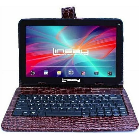 UPC: 0013964765946 | LINSAY 10.1 2GB RAM 32GB Storage Android 12 Tablet with keyboard Brown Crocodile Style