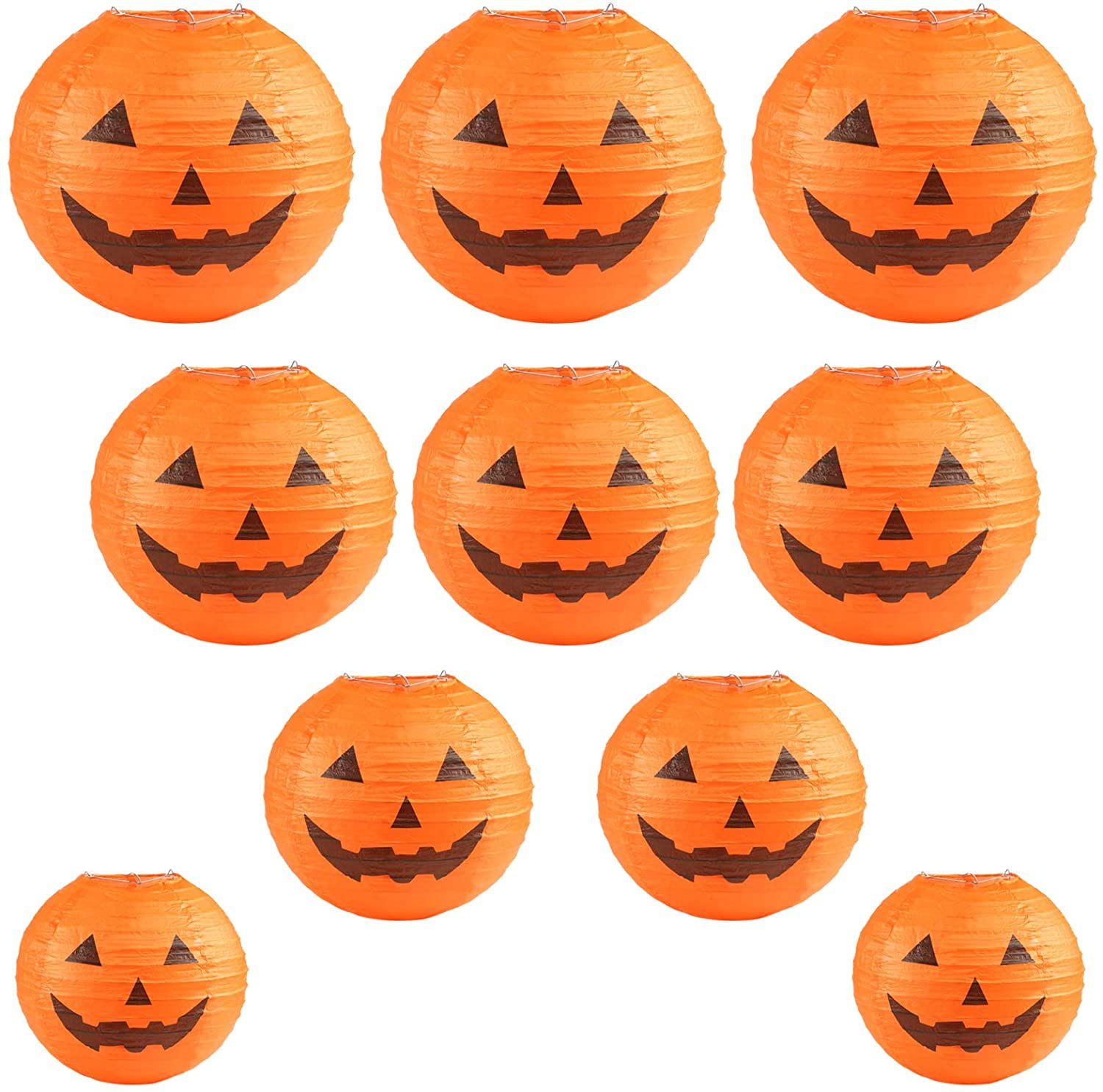 Naler 10Pcs Halloween JackOLantern Paper Lanterns Halloween Pumpkin