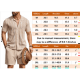 thumbnail image 4 of Men's 2 Piece Outfit Summer Outfits Fashion Casual Short Sleeve Polo Suit Vintage Short Sleeve Button Down Knit  Shirts Casual Beach Shorts Sets, 4 of 7