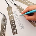 thumbnail image 3 of Metal Bookmark Ruler Set of 4 Creative Metal Straight Ruler Bookmark Hollow Ultra-Thin Ruler Korea Children Stationery Office School supplie((Carousel, 3 of 4