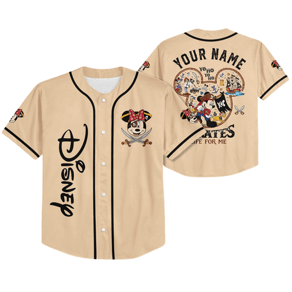 Custom Mickey & Friends Disney Pirates Baseball Jersey, Vintage Mickey Mouse Pirates Jersey, Retro 90s Pirates Shirt, Disney Cruise Shirt