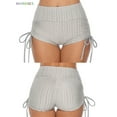 thumbnail image 5 of BadPiggies Womens High Waist Butt Lift Yoga Shorts Hot Pants Tummy Control Ruched Tights Stretch Gym Workout Leggings (S, Gray), 5 of 7
