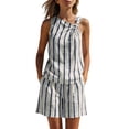 thumbnail image 2 of Dpjklzsn Women's Striped Two Piece Shorts Set, Sleeveless Knot Top and Elastic Waist Shorts Summer Outfit, 2 of 8