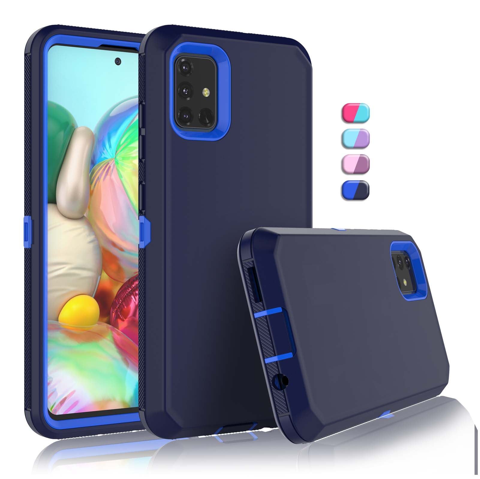 Galaxy A51 4G Cases, Sturdy Phone Case for Samsung Galaxy A51 4G 6.5", Tekcoo Full-Body Shockproof Protection Heavy Duty Armor Hard Plastic & Shock Absorption Rubber Bumper 3-in-1 Case Cover -