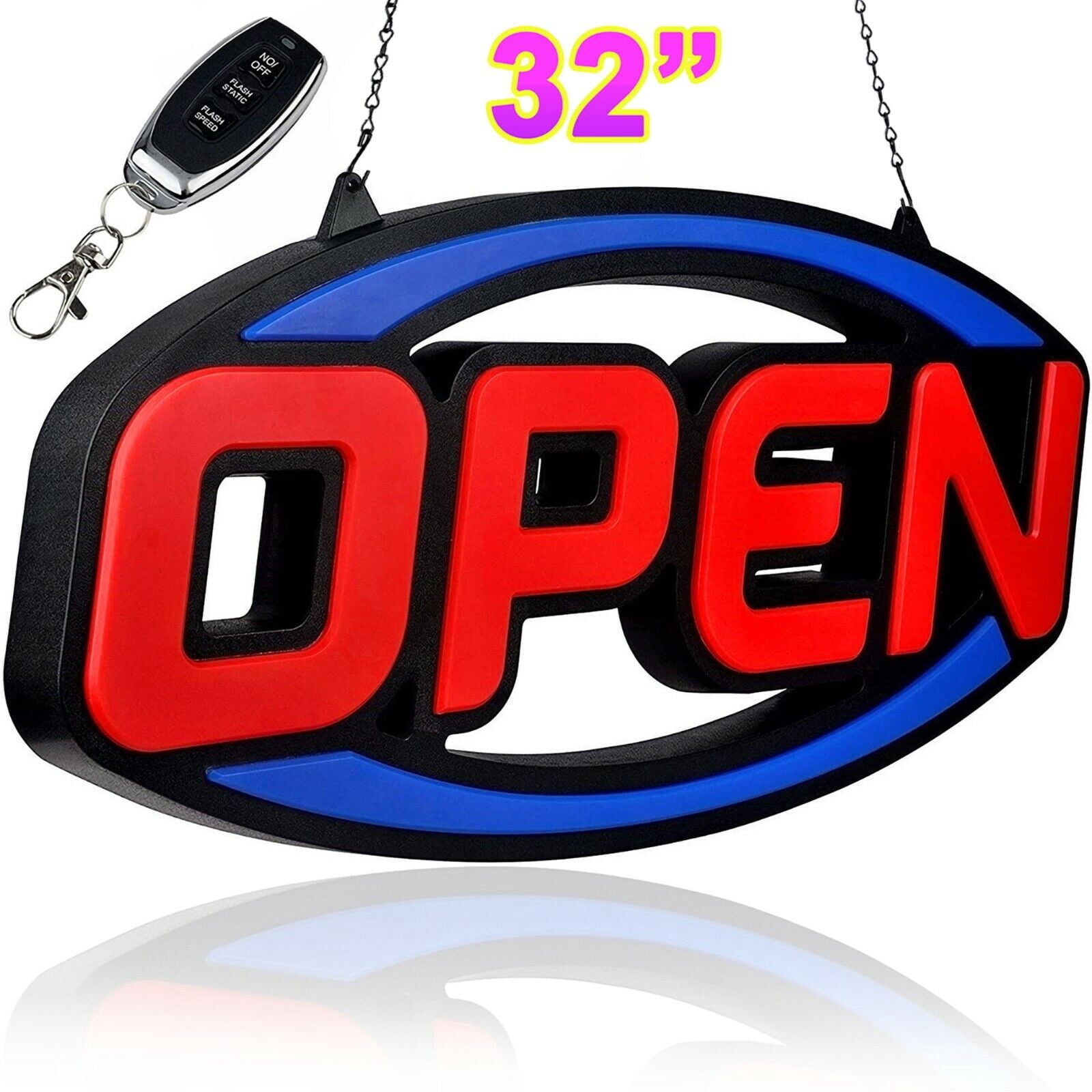 Extra Large Jumbo LED Business Open Sign Ultra Bright 32 Inch Remote Control Animated