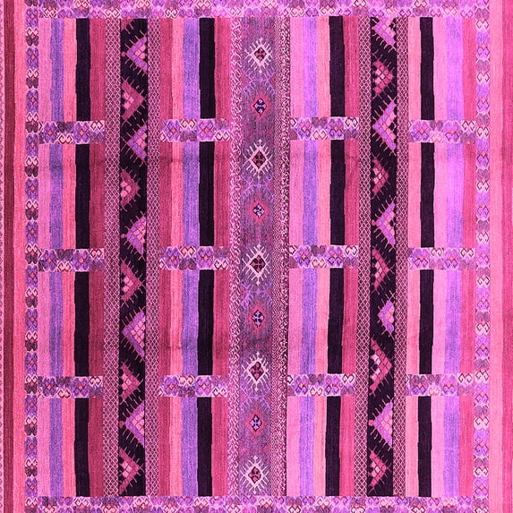 Ahgly Company Indoor Square Oriental Pink Industrial Area Rugs, 5' Square