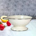 thumbnail image 6 of Enamel Colander Strainer Bowl Plates, Vintage Self-draining Fruit Dishes Enamelware with Stainless Steel Handles for Fruits Home Kitchen Decoration Large White, 6 of 6