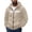 Beige Jacket, variant on YUGYXL Mens Zip Up Fleece Lined Reflective Hoodies Sweatshirts Outdoor Workout Loose Pullover Tops with Pockets Beige Jacket