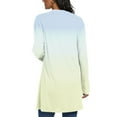 thumbnail image 4 of TKLPEHG Fall Fashion 2025 Women's Casual Lightweight with Pocketes Long Sleeve Open Front Cardigan Gradient Print Tops (Blue,L), 4 of 6