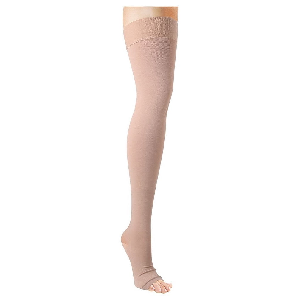 Support Plus Women's Surgical Support Thigh High Stockings Open Toe