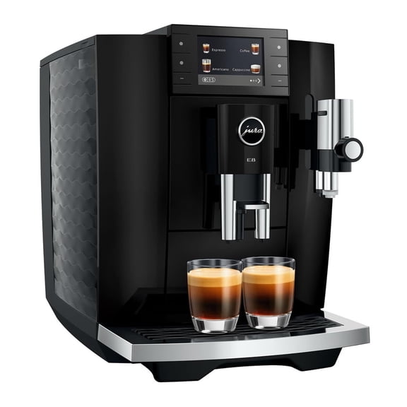 JURA E8 Automatic Coffee Machine with 27 Beverage Specialties (Piano Black)