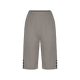 thumbnail image 5 of Cotton Linen Bermuda Shorts for Women Capri Pants Petite Pull on Knee Length Pants Summer Beach Long Shorts Beach Lounge Ladies Pedal Pushers 13" 14" 15" Inseam Gray M, 5 of 8