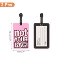 thumbnail image 2 of Uxcell Luggage Tags (Not Your Bag) Funny Travel Baggage Bag Tags Suitcase Identifier Labels for Women Men Pink, 2 of 6