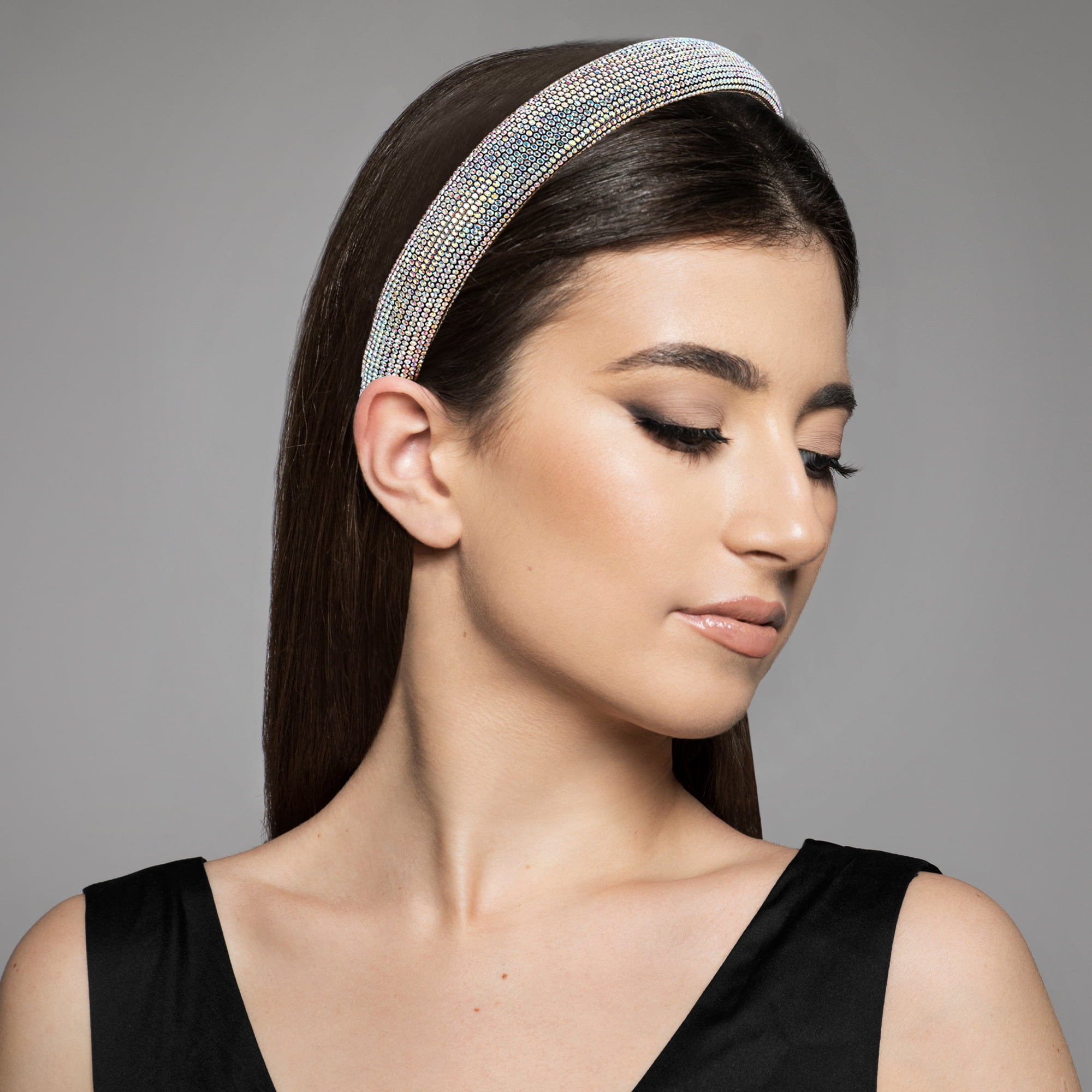 Unique Bargains Simplicity Rhinestone Wide-brimmed Headband Assorted Color 5.59"x0.87"