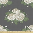 thumbnail image 1 of Floral Fabric by the Yard Upholstery, Pattern of Vintage Style Feminine Romantic Bridal Bouquets Arrangements, Decorative Fabric for DIY and Home Accents, Grey Green and Eggshell by Ambesonne, 1 of 5