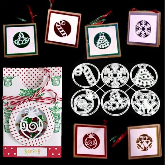 Set de troqueles metálicos Annchaos con copos de nieve navideños, 10.5 x 7 cm