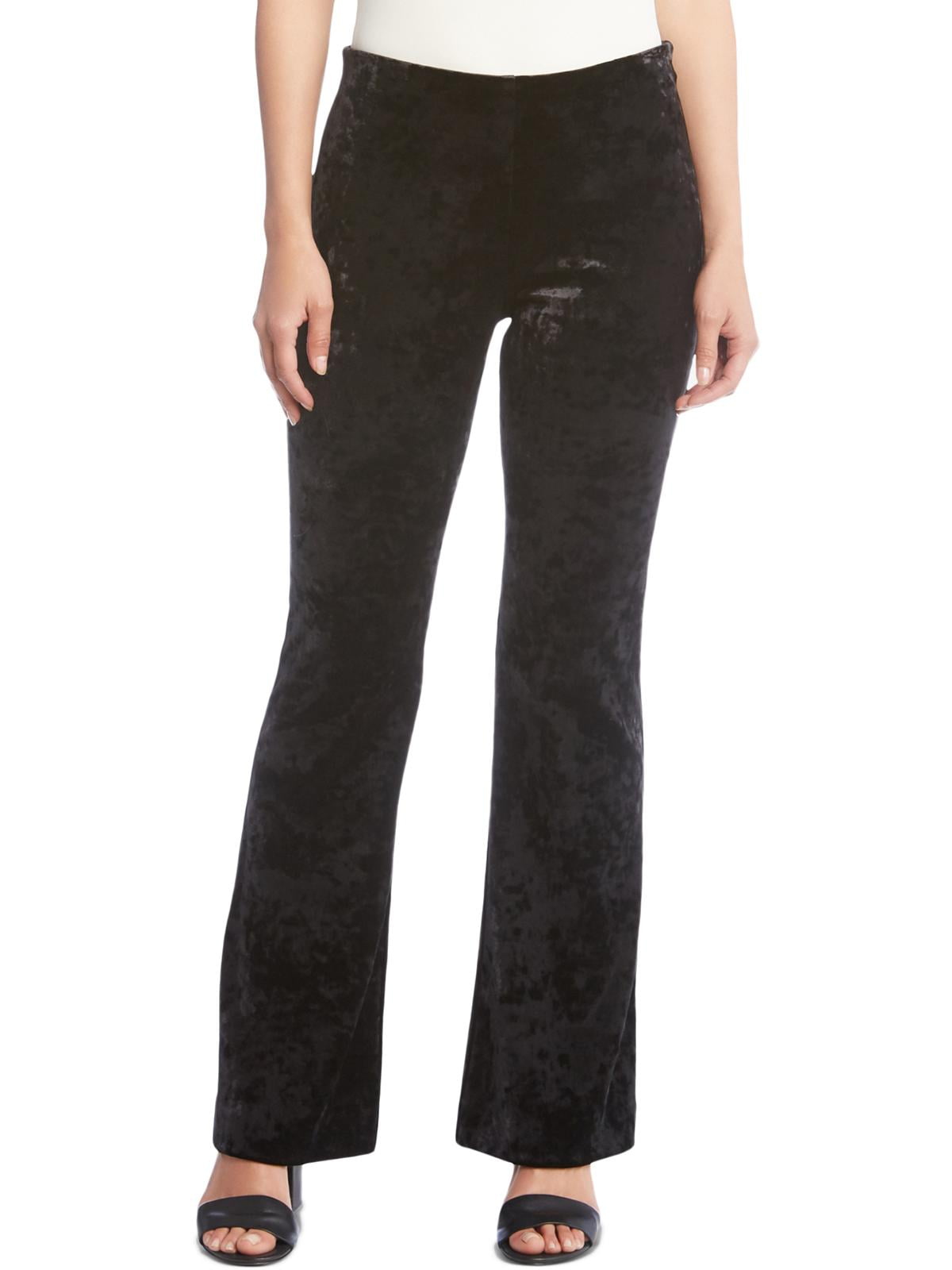 black velvet bootcut trousers