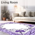 thumbnail image 2 of ODIKA 6'x9' Machine Washable Non-Slip Area Rug, Enchanted Garden Blossom Floral Whimsical Magical Wonderland High Traffic Rug, Purple, 475738, 2 of 7