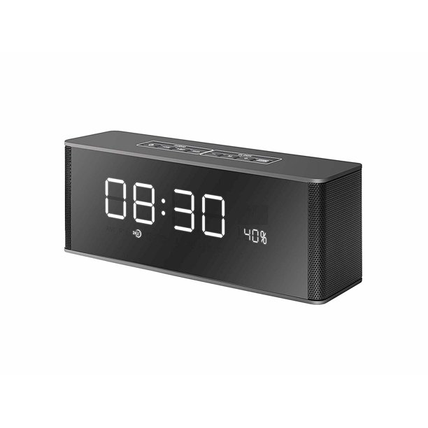 Ravio Mini 10w Bluetooth Speaker Alarm Clock And Radio Big Sound Led Nightstand Clock Snooze And Large Led Dimmable Displa Walmart Com Walmart Com