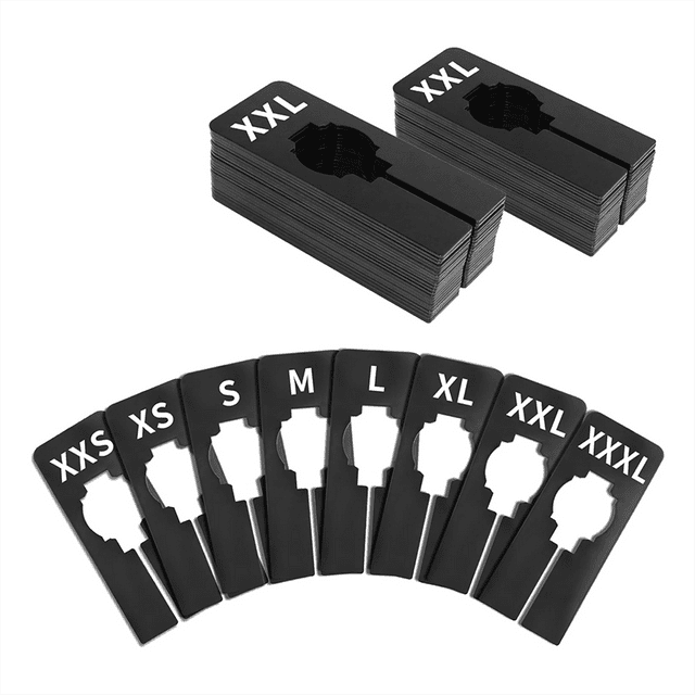 40 Pcs Séparateurs de Placard, Séparateurs de Rack de Placard Réutilisables et Inscriptibles, Préimprimés en 8 Tailles Noir, 40 * Séparateurs de Placard, Noir