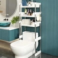 thumbnail image 5 of Multi-Layer Toilet Storage Rack - No Drill Bathroom Organizer, Metal Shelf for Toiletries, Clean & Tidy Space Above Toilet, Sturdy & Waterproof, Ideal for Towels, Shampoo, Plants White B, 5 of 6