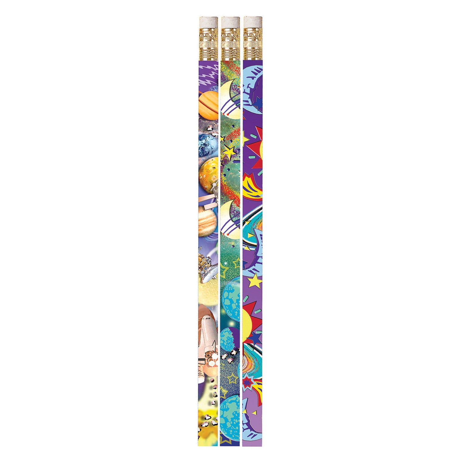 Musgrave Pencil Company Galaxy Galore Motivational/Fun Pencils, 12 Per Pack, 12 Packs