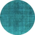 thumbnail image 1 of Ahgly Company Indoor Round Oriental Turquoise Blue Industrial Area Rugs, 3' Round, 1 of 4