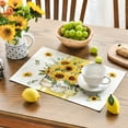 thumbnail image 2 of Sm:)e Summer Sunflowers Placemats Set of 4, 12 x 18 Inch, Vintage Spring Summer Flower Home Kitchen Dining Decor, 2 of 7