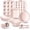 Pink, variant on 17-Piece Silicone Baking Pan Set with Non-Stick Muffin Pans, Sturdy Metal Frame, Flexible Cake Molds, Measuring Cups and Spoons