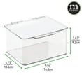 thumbnail image 3 of mDesign Plastic Bathroom Stackable Organizer Bin Box, Hinged Lid, 8 Pack, Clear, 3 of 8