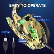 Gaming Headset for PS5/PS4/PC/Mac/Switch/Xbox,Wired Gaming Headphones with Noise-Canceling Mic,7.1 Surround Sound,RGB Lights