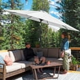 thumbnail image 6 of Lacoo 9 ft Patio Umbrella Outdoor Market Steel with Push Tilt and Crank Lift System 8 Ribs, White, 6 of 8