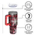 thumbnail image 4 of Red Christmas Snowflake and Plaid Pattern Tumbler with Handle and Lid,40oz Double Wall Vacuum Insulated Tumbler,Cups Gift for Women and Men, 4 of 7