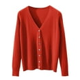 thumbnail image 4 of Hessimy Women's Sweater Cardigan Open Front Lightweight Cardigan Long Sleeve Cardigans with Pockets(Red,XL), 4 of 4