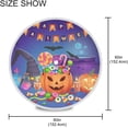 thumbnail image 3 of Coolnut 60" Halloween Pumpkin Outdoor Round Tablecloth, Waterproof Stain-Resistant Non-Slip Circular Tablecloth with Umbrella Hole and Zipper for Tabletop Backyard Party BBQ Decor, 3 of 7