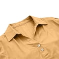 thumbnail image 5 of Womens 3/4 Sleeve Shirts Business Lapel Collared Solid Color Button Down Fashion Tops Dressy Casual Spring Blouses, 5 of 6