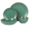 thumbnail image 2 of Gibson Home Hazeltine 16 Piece Plates and Bowls Dishes Stoneware Ceramic Dinnerware Set - Green, 2 of 11