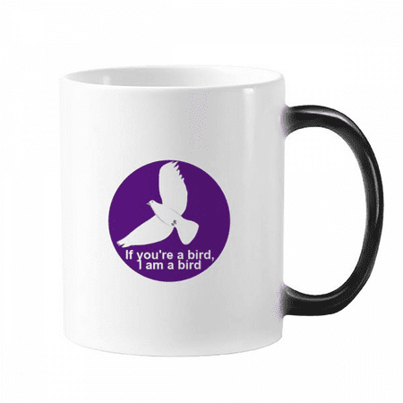 

Romantic Film Classical Words Birds Mug Changing Color Cup Morphing Heat Sensitive 12oz