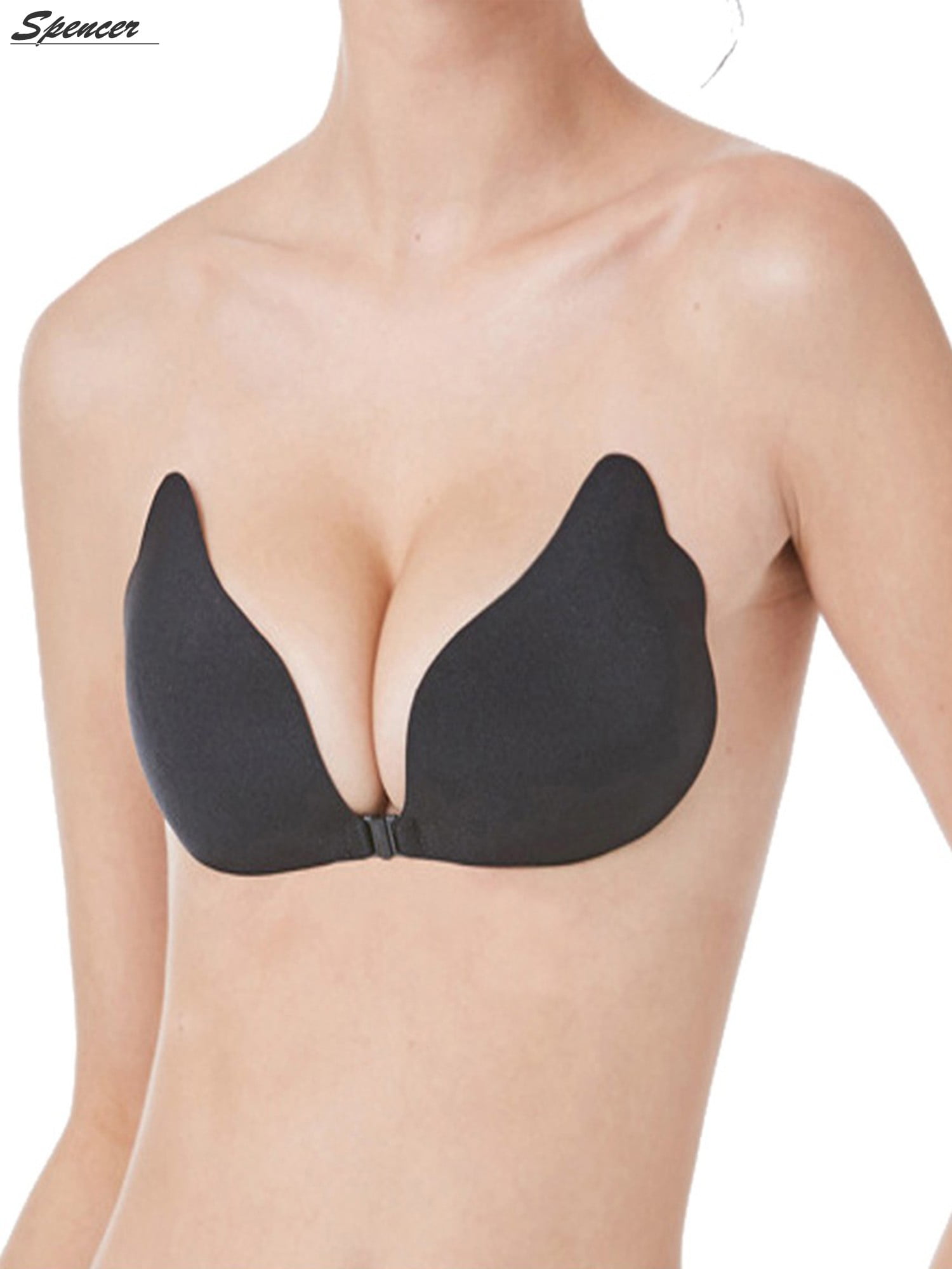 VANILLAFUDGE Women's Silicone Adhesive Stick-on Push Up Strapless Invisible  Backless Bra (Skin) bra |bra for women |without strap bra |bras