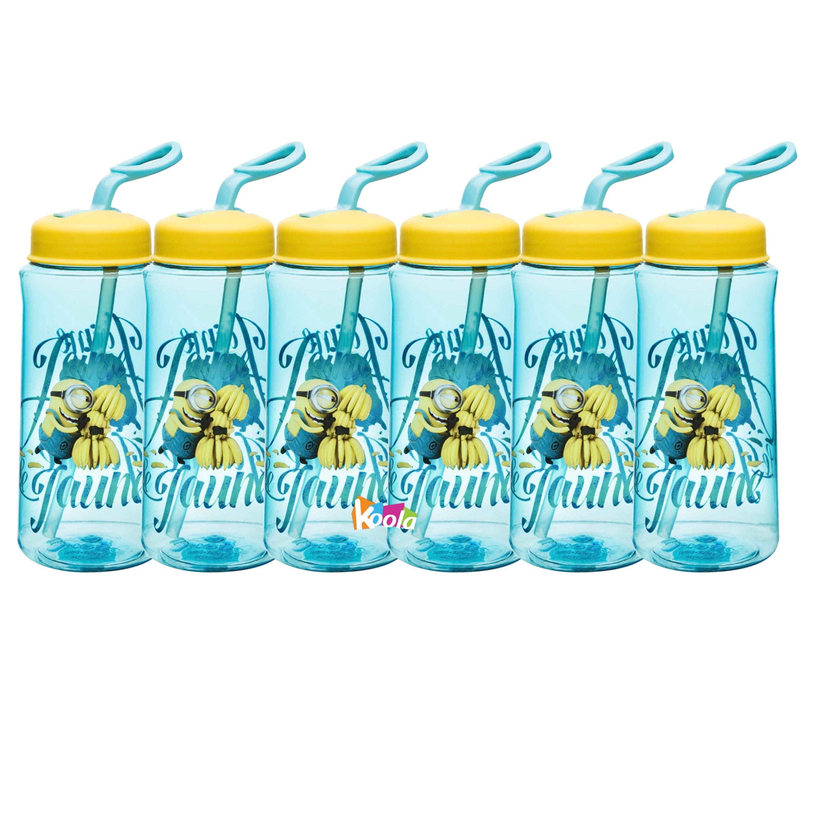 6pcs Zak Designs Despicable Me 2 Minions Stuart 14oz Water Bottle Party Favor