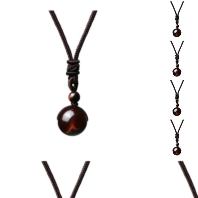 Minnieouse Collar de piedra Natural de 16mm a la moda para hombre, colgante de bola de cristal portátil para banquete, joyería de cuello de Type1 NO1