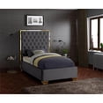 thumbnail image 3 of Meridian Furniture Lana Solid Wood and Velvet Twin Bed in Gray, 3 of 8