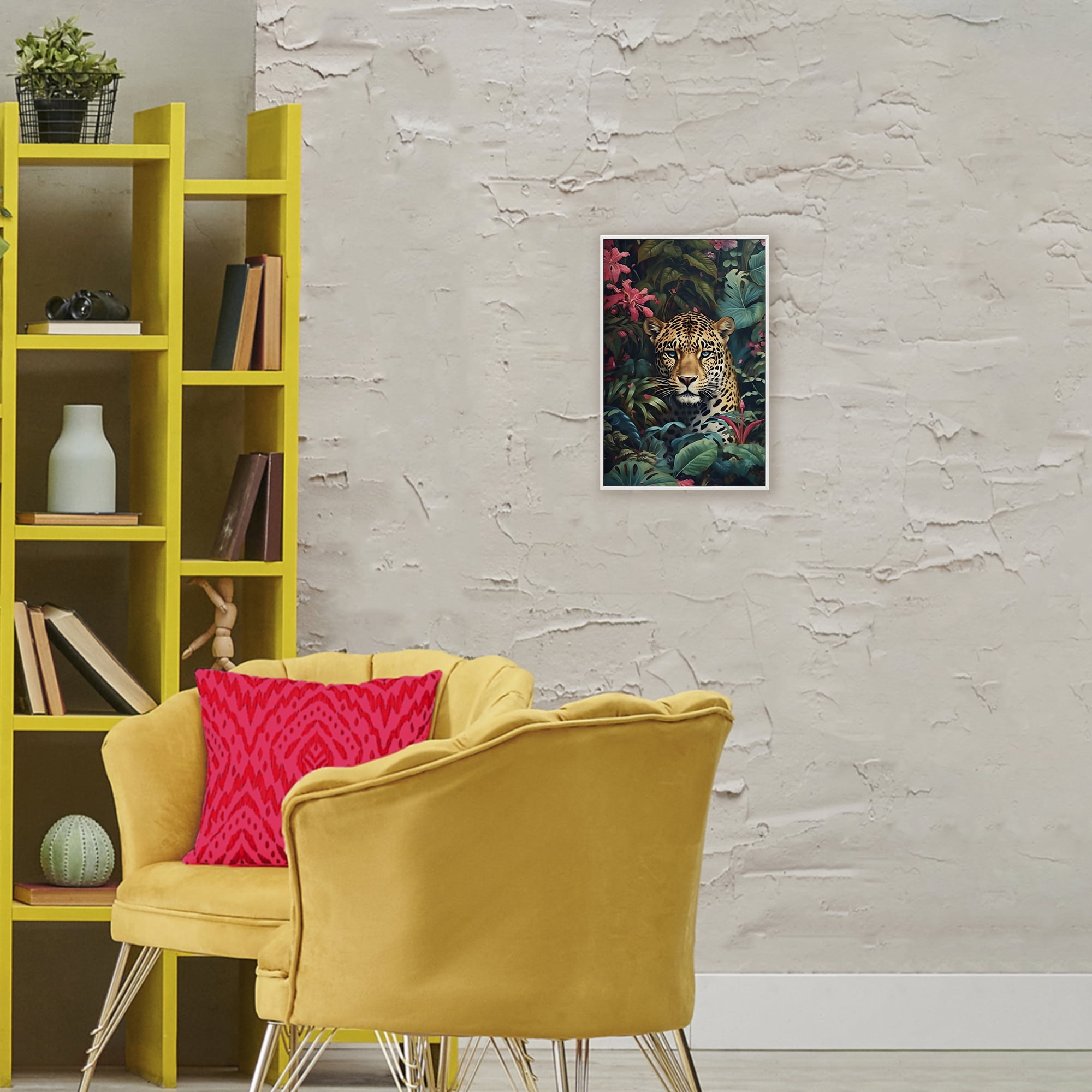 Stupell Industries Jaguar with Silent Emerald Gaze White Framed Giclee Art, design by Creative Studio