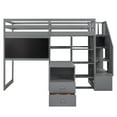 Churanty Twin Size Loft Bed with Pullable Desk and Storage, Wood Loft
