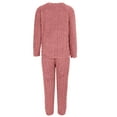 thumbnail image 4 of MVRLSH Pajamas For Women Set Fleece Comfortable Pullover Top Sleep Pants Warm Lounging Sleepwear Pajama Set Pink L-5Xl, 4 of 9