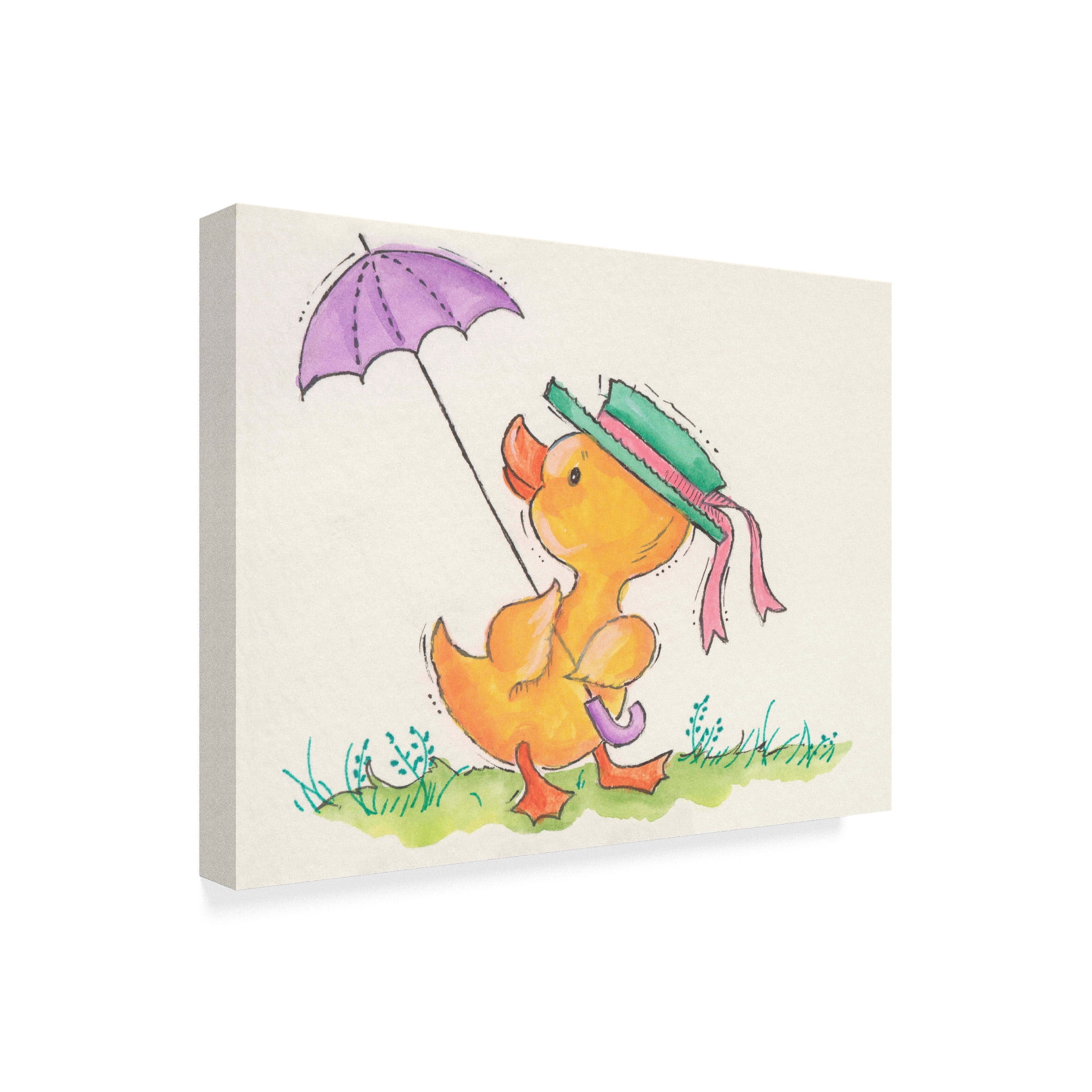Trademark Fine Art 'Chick With Umbrella' Canvas Art by Beverly Johnston