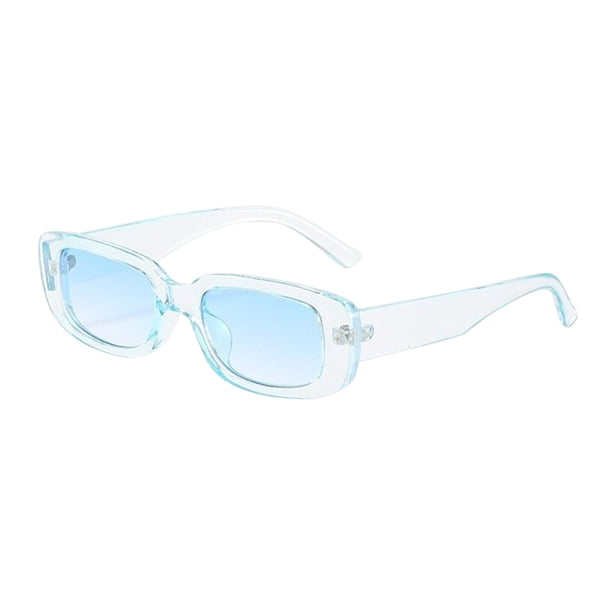 Gafas de sol rectangulares Gafas gruesas de moda Cómodas Protección solar portátil Gafas de sol de estilo retro Gafas de sol para fiestas Senderismo C Azul Salvador Gafas de sol rectangulares