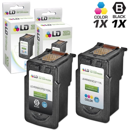 Remanufactured PG-210XL and CL-211XL Set of 2 High Yield Products Ink Cartridges: Includes 1 Black PG-210XL and 1 Color CL-211